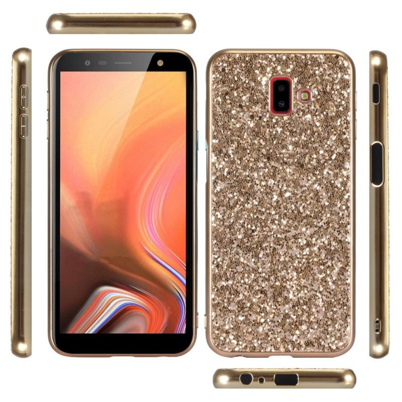 Case Hoesje Samsung Galaxy J6 Plus Lichtblauw Rood Telefoonhoesje Ik Ben Glitter