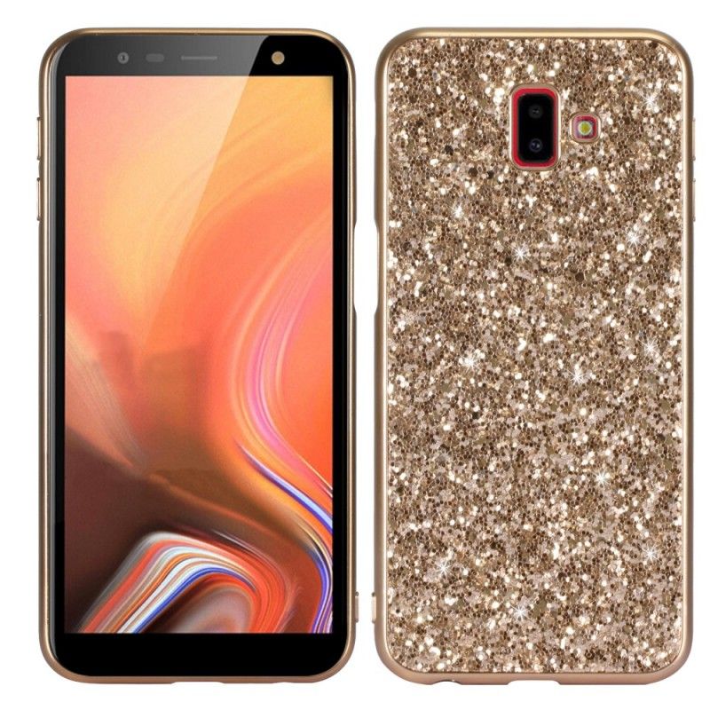 Case Hoesje Samsung Galaxy J6 Plus Lichtblauw Rood Telefoonhoesje Ik Ben Glitter