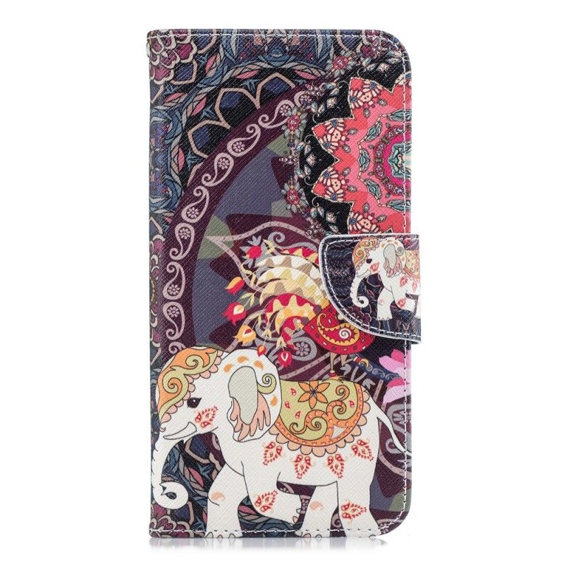 Cover Folio-hoesje Samsung Galaxy J6 Plus Telefoonhoesje Etnische Olifantenmandala