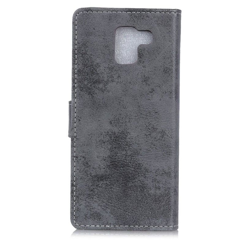 Flip Case Leren Samsung Galaxy J6 Plus Bruin Magenta Vintage Leereffect