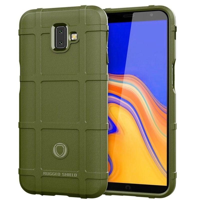 Hoesje Samsung Galaxy J6 Plus Groen Zwart Robuust Schild