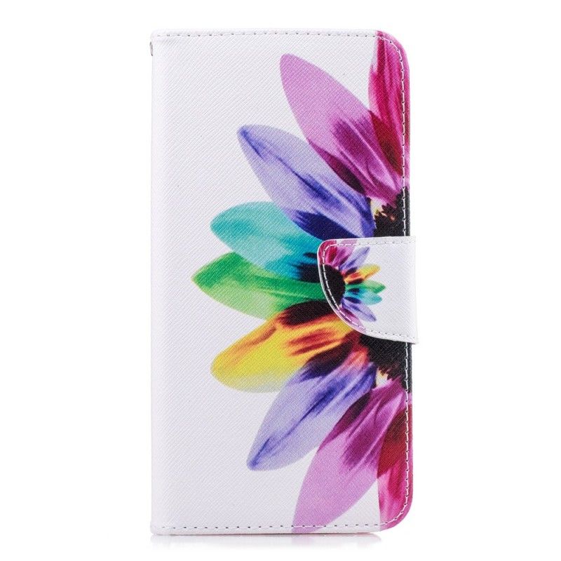 Leren Hoesje voor Samsung Galaxy J6 Plus Aquarelbloem