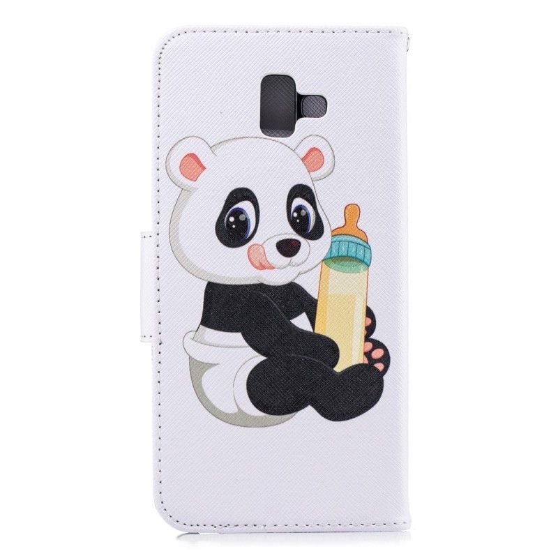 Leren Hoesje voor Samsung Galaxy J6 Plus Babypanda