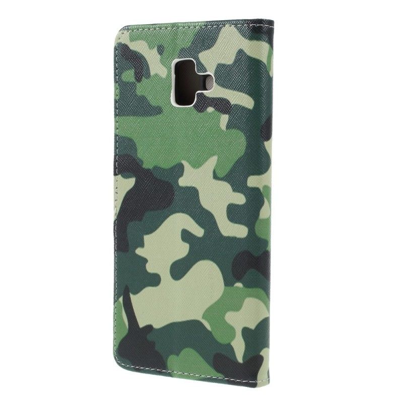 Leren Hoesje voor Samsung Galaxy J6 Plus Militaire Camouflage