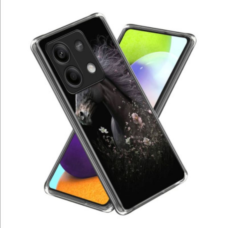 Case Hoesje Xiaomi Redmi Note 13 5g Telefoonhoesje Paard En Bloemen