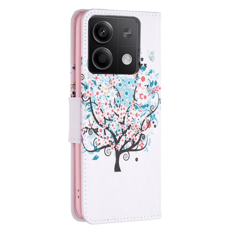 Flip Case Leren Xiaomi Redmi Note 13 5g Bloeiende Boom