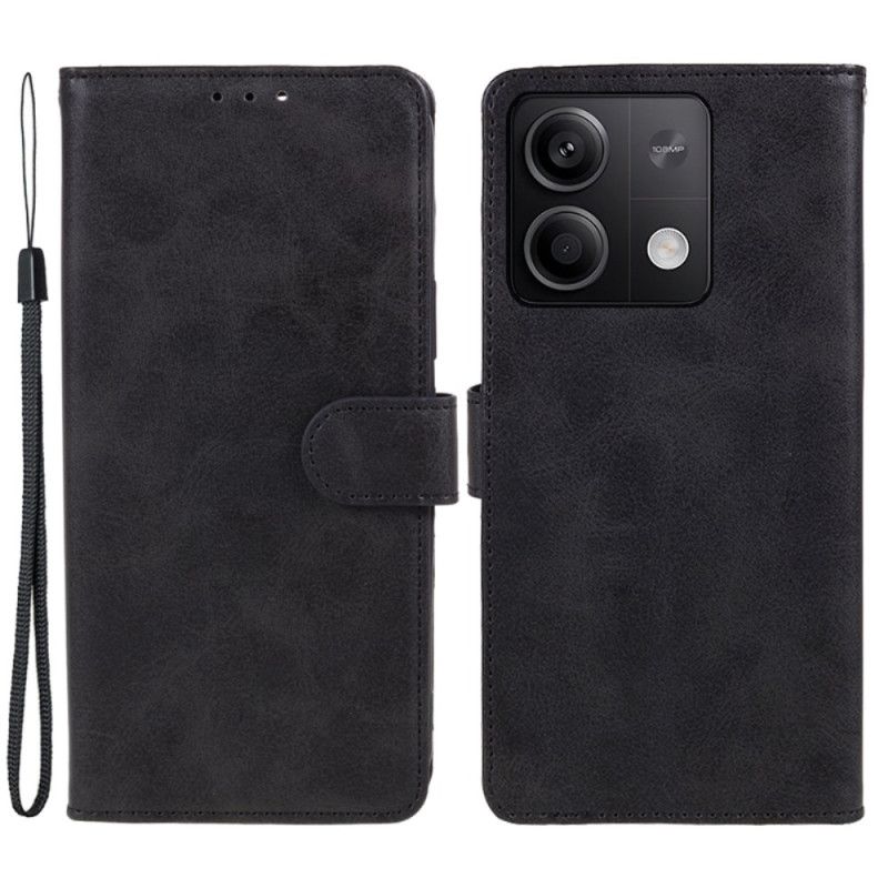 Flip Case Leren Xiaomi Redmi Note 13 5g Ledereffect Met Riem