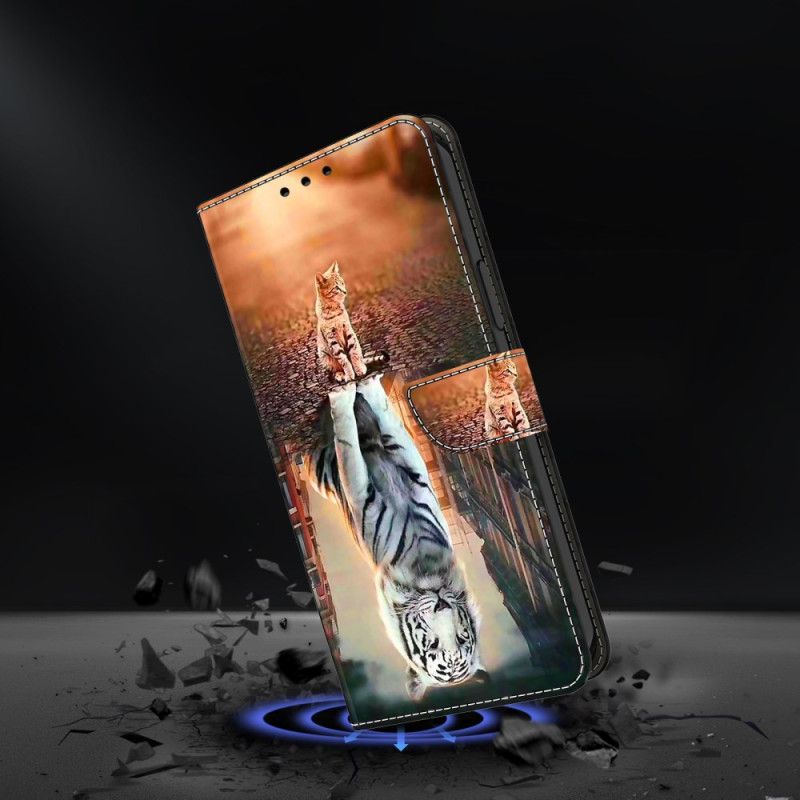 Flip Case Leren Xiaomi Redmi Note 13 5g Met 3d Kitten Dream-patroon