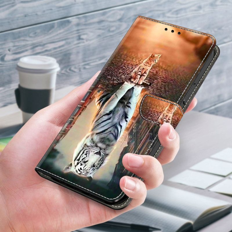 Flip Case Leren Xiaomi Redmi Note 13 5g Met 3d Kitten Dream-patroon