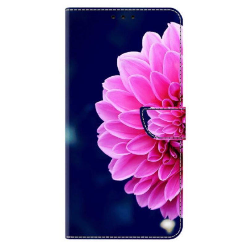 Flip Case Leren Xiaomi Redmi Note 13 5g Roze Bloem