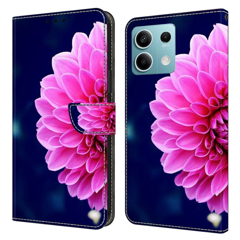 Flip Case Leren Xiaomi Redmi Note 13 5g Roze Bloem