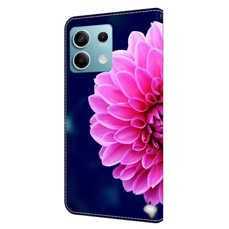 Flip Case Leren Xiaomi Redmi Note 13 5g Roze Bloem