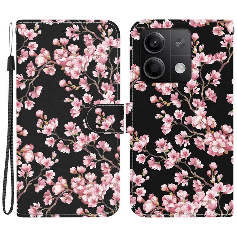 Folio-hoesje Xiaomi Redmi Note 13 5g Pruimenbloesems Met Riempje