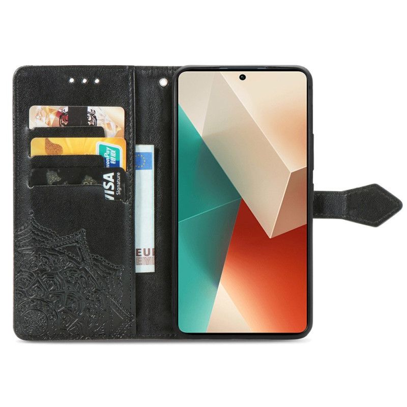 Folio-hoesje Xiaomi Redmi Note 13 5g Telefoonhoesje Barok Mandala Met Riempje