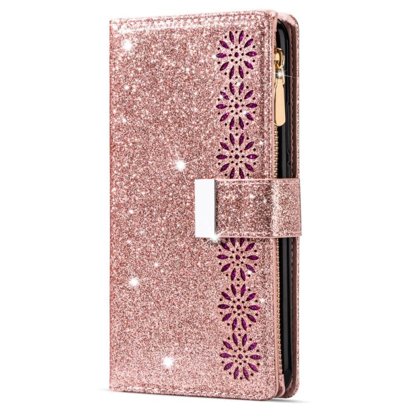 Folio-hoesje Xiaomi Redmi Note 13 5g Telefoonhoesje Portemonnee Met Glitterrits