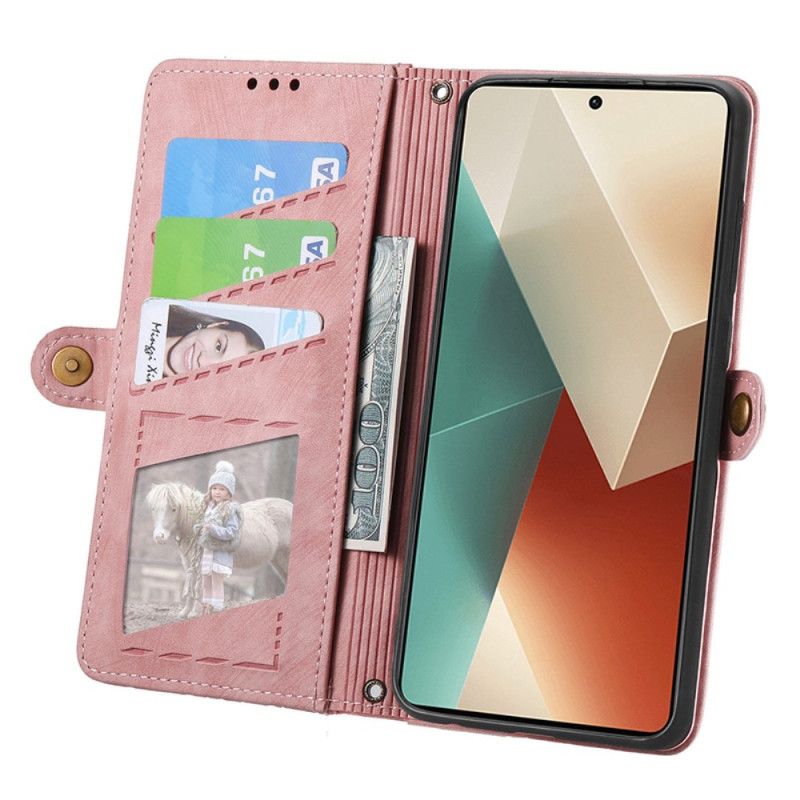 Folio-hoesje Xiaomi Redmi Note 13 5g Telefoonhoesje Retro-effect Met Riem