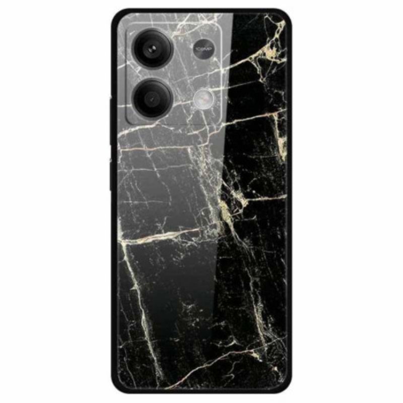 Hoesje Xiaomi Redmi Note 13 5g Gehard Glas Met Platinazwart Patroon Bescherming Hoesje