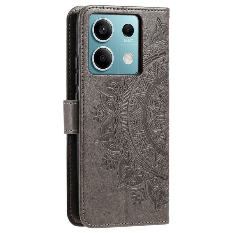 Leren Hoesje Voor Xiaomi Redmi Note 13 5g Mandala Zon