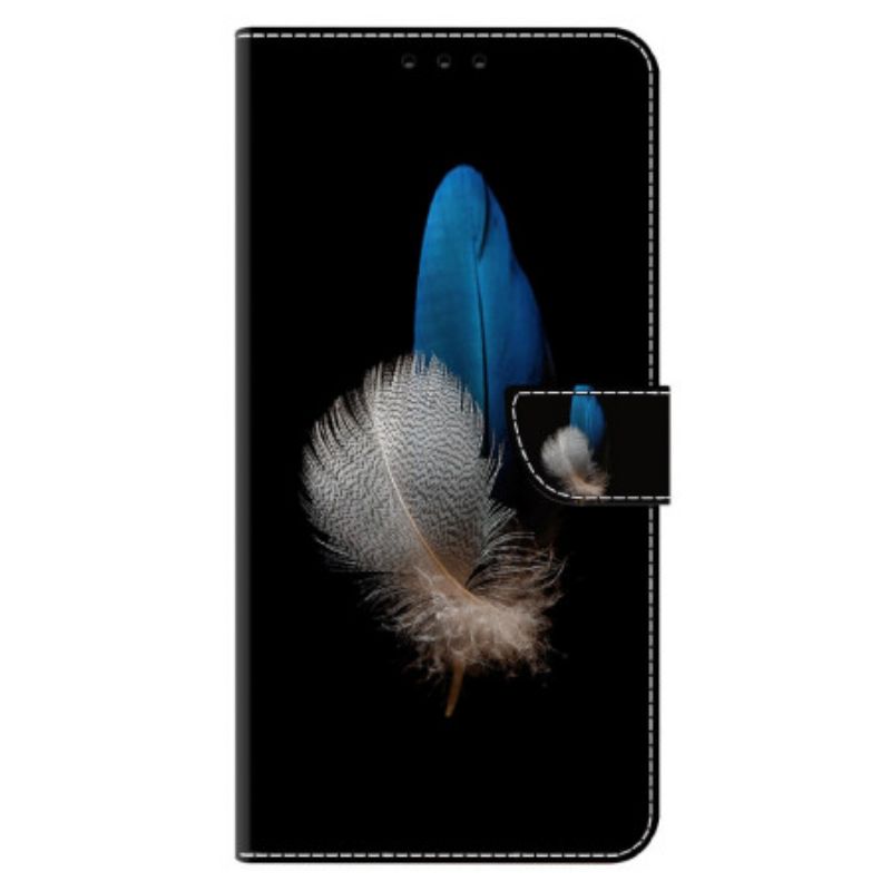 Leren Hoesje Voor Xiaomi Redmi Note 13 5g Twee Veren