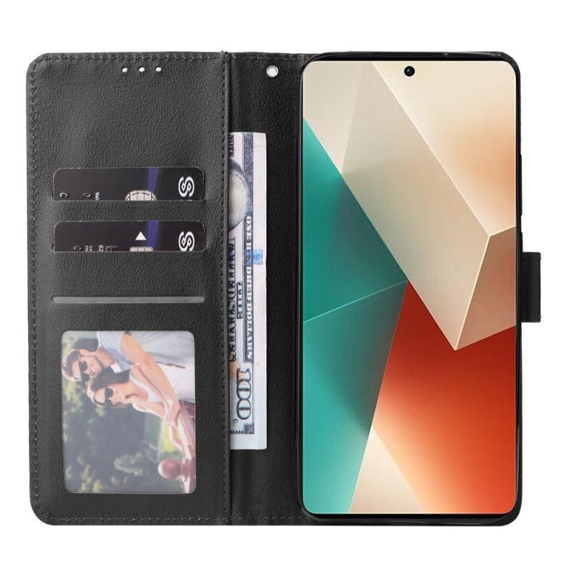 Leren Hoesje Xiaomi Redmi Note 13 5g Effen Met Riem Bescherming Hoesje