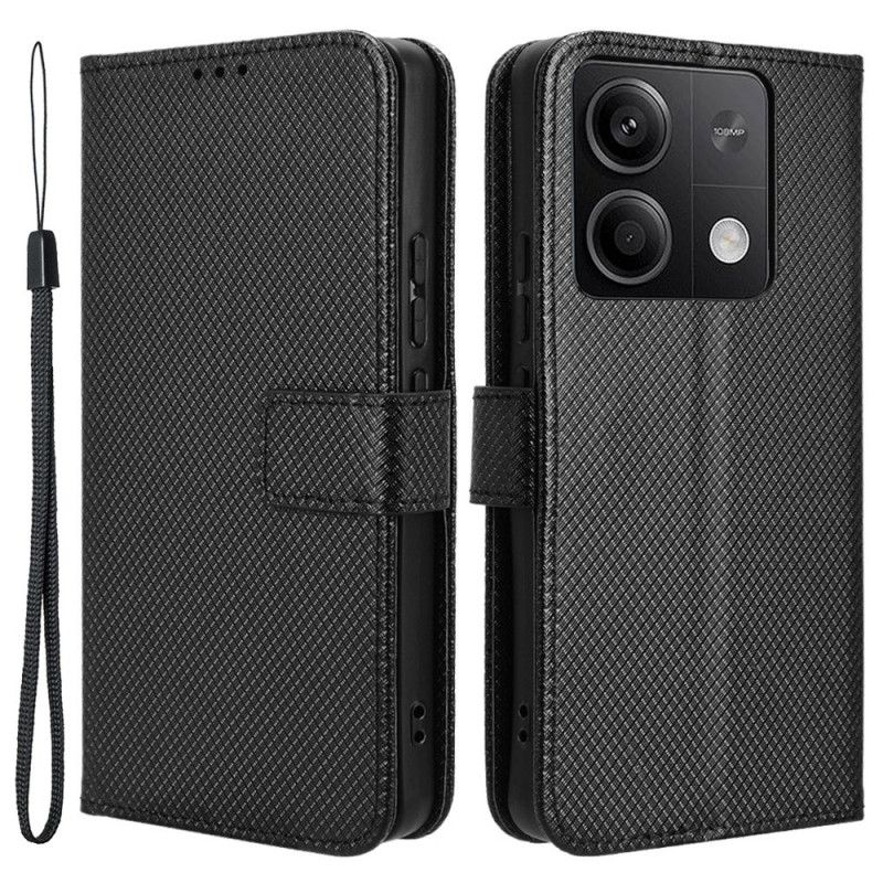 Leren Hoesje Xiaomi Redmi Note 13 5g Gestippelde Band Bescherming Hoesje