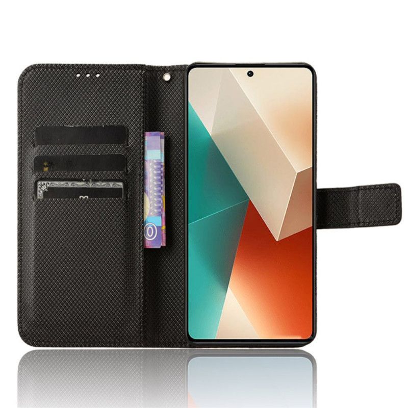 Leren Hoesje Xiaomi Redmi Note 13 5g Gestippelde Band Bescherming Hoesje