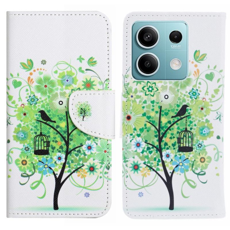 Leren Hoesje Xiaomi Redmi Note 13 5g Groene Boom