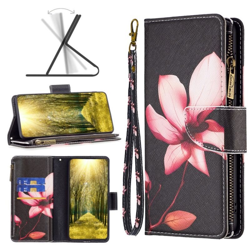 Leren Hoesje Xiaomi Redmi Note 13 5g Lotus Riem Portemonnee