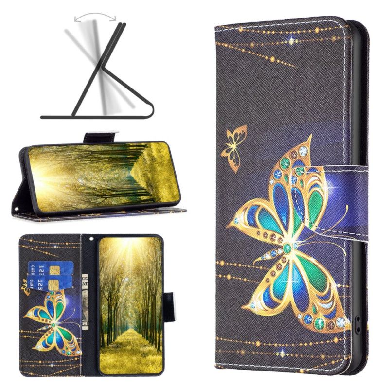 Leren Hoesje Xiaomi Redmi Note 13 5g Vlinders Sieraden