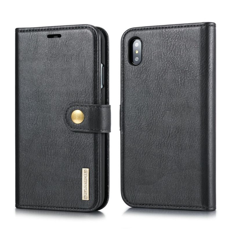 Bescherming Hoesje iPhone XS Max Grijs Zwart Dg. Afneembare Case