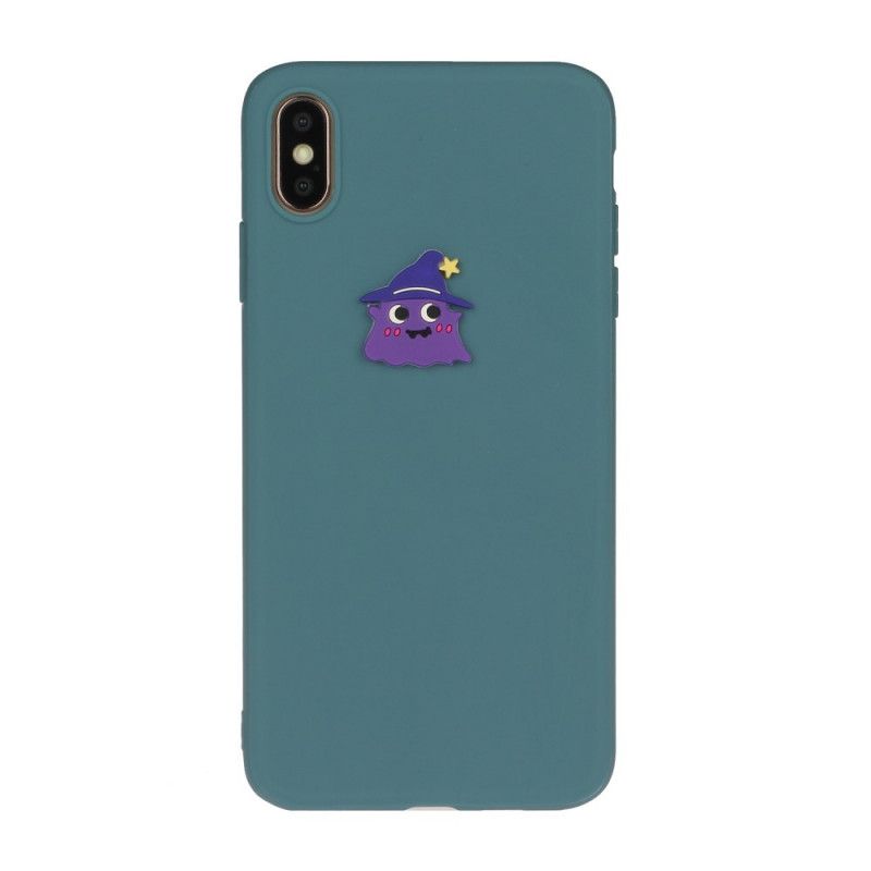 Case Hoesje iPhone XS Max Grijs Wit Telefoonhoesje Siliconen Grappig Dierenlogo