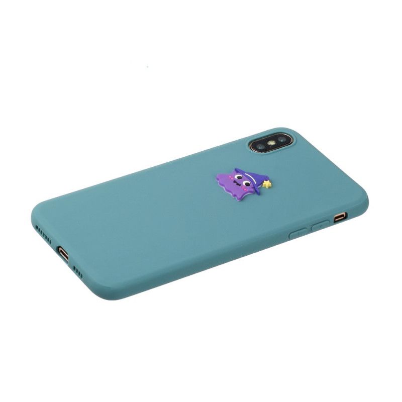 Case Hoesje iPhone XS Max Grijs Wit Telefoonhoesje Siliconen Grappig Dierenlogo