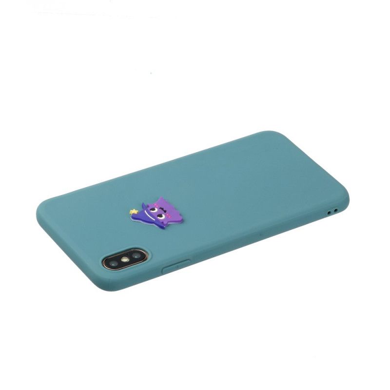 Case Hoesje iPhone XS Max Grijs Wit Telefoonhoesje Siliconen Grappig Dierenlogo