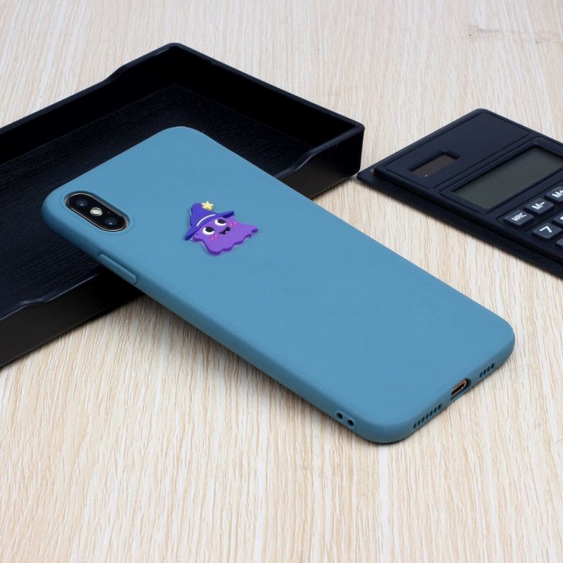 Case Hoesje iPhone XS Max Grijs Wit Telefoonhoesje Siliconen Grappig Dierenlogo