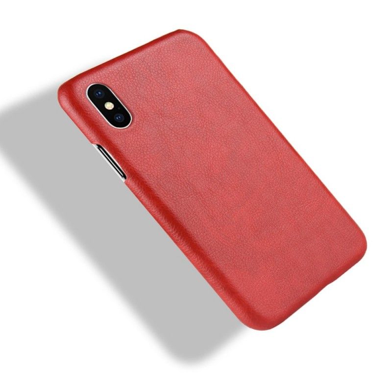 Case Hoesje iPhone XS Max Grijs Zwart Telefoonhoesje Lychee Leereffect