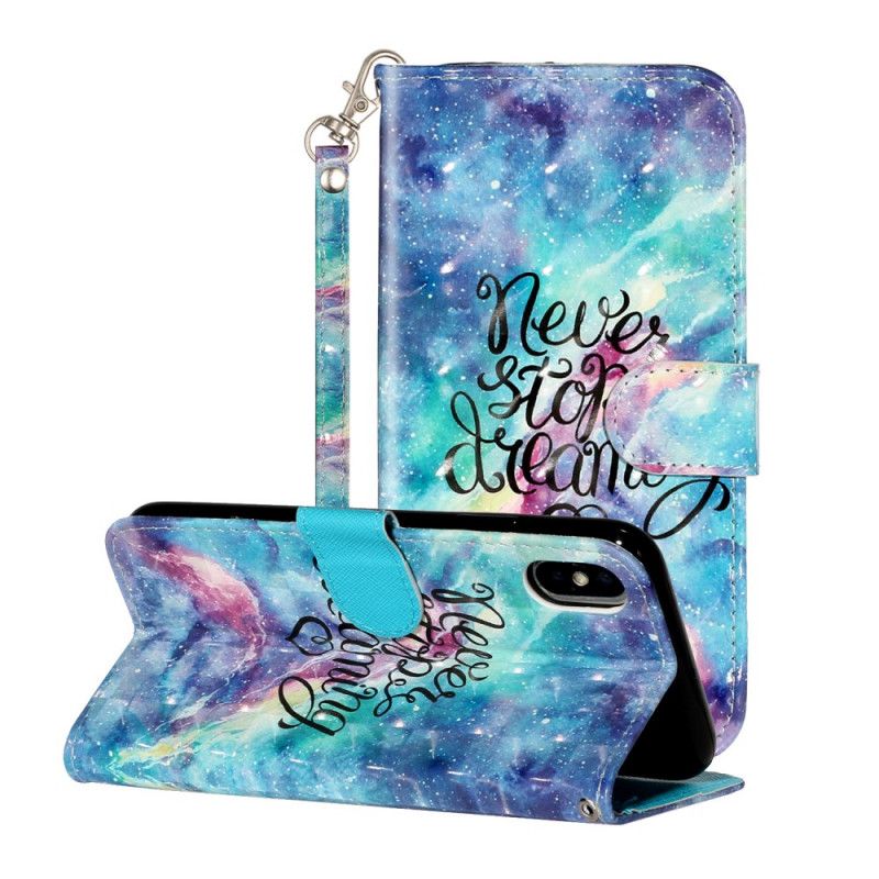 Cover Folio-hoesje iPhone XS Max Telefoonhoesje Stop Nooit Met Een String