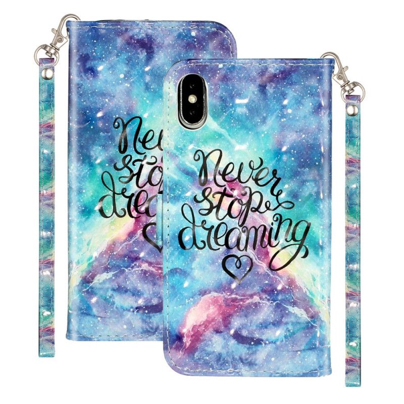 Cover Folio-hoesje iPhone XS Max Telefoonhoesje Stop Nooit Met Een String