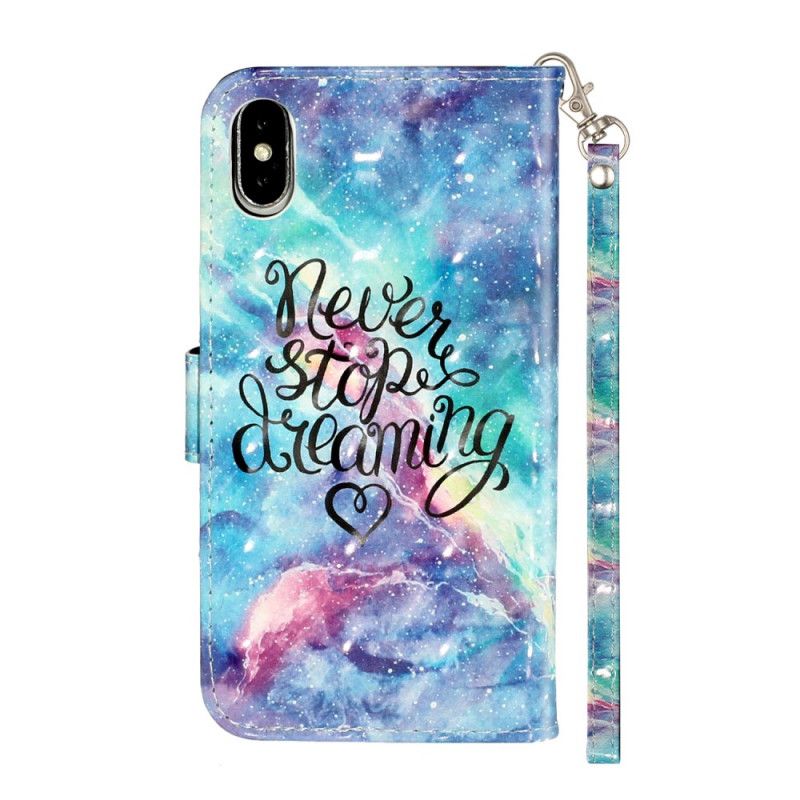 Cover Folio-hoesje iPhone XS Max Telefoonhoesje Stop Nooit Met Een String