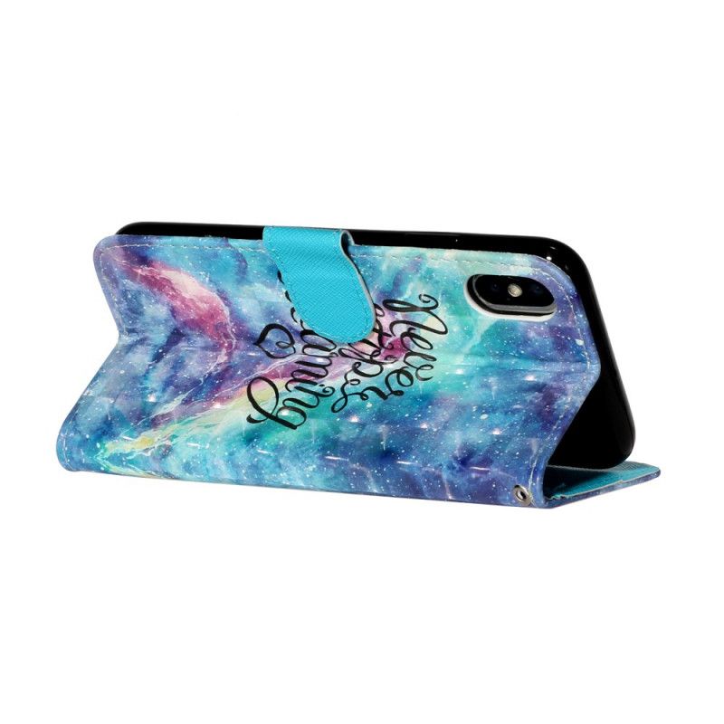 Cover Folio-hoesje iPhone XS Max Telefoonhoesje Stop Nooit Met Een String