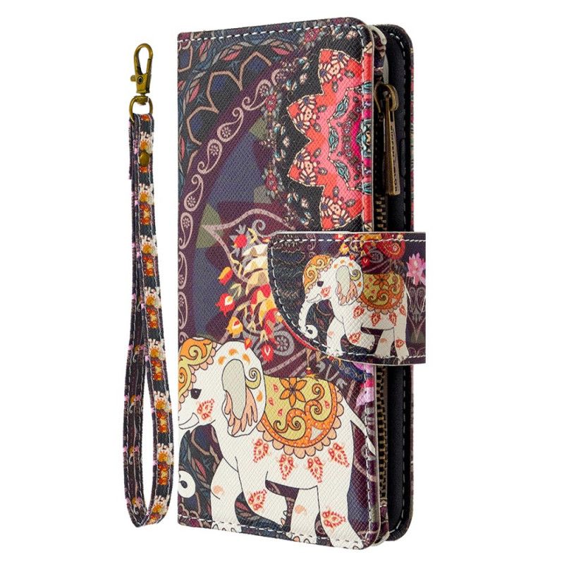 Cover Folio-hoesje iPhone XS Max Telefoonhoesje Zak Met Olifantenrits