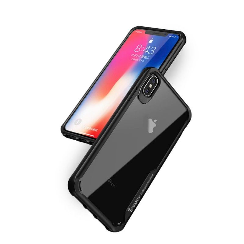 Cover Hoesje iPhone XS Max Rood Zwart Telefoonhoesje Ipaky Hybride Serie