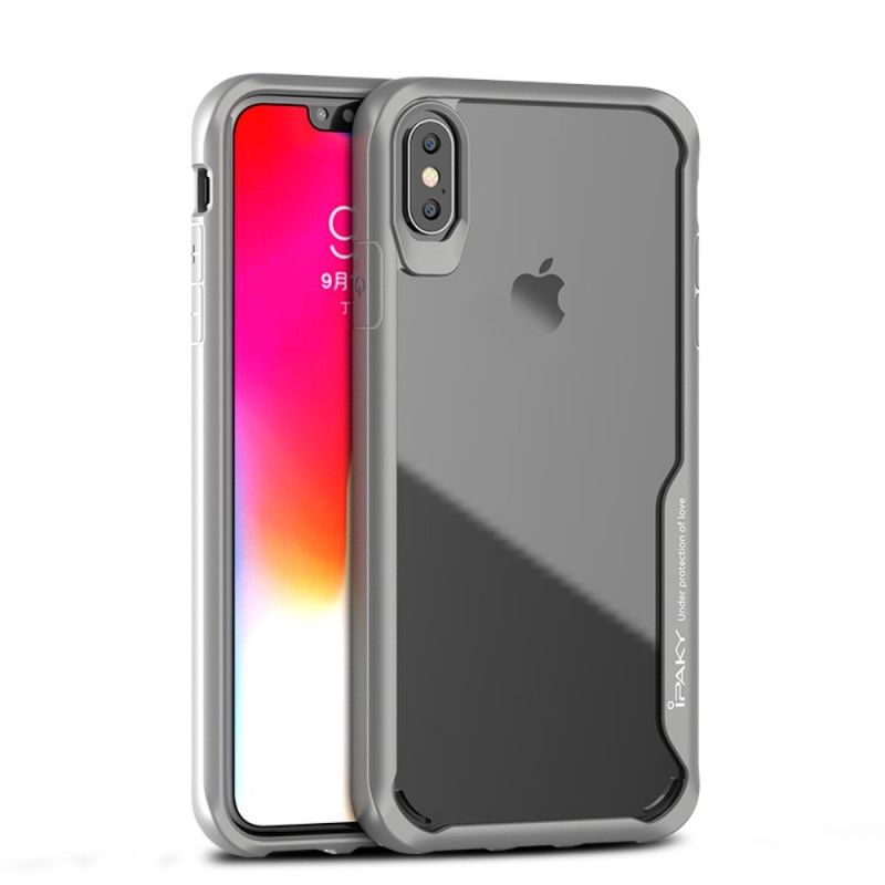 Cover Hoesje iPhone XS Max Rood Zwart Telefoonhoesje Ipaky Hybride Serie