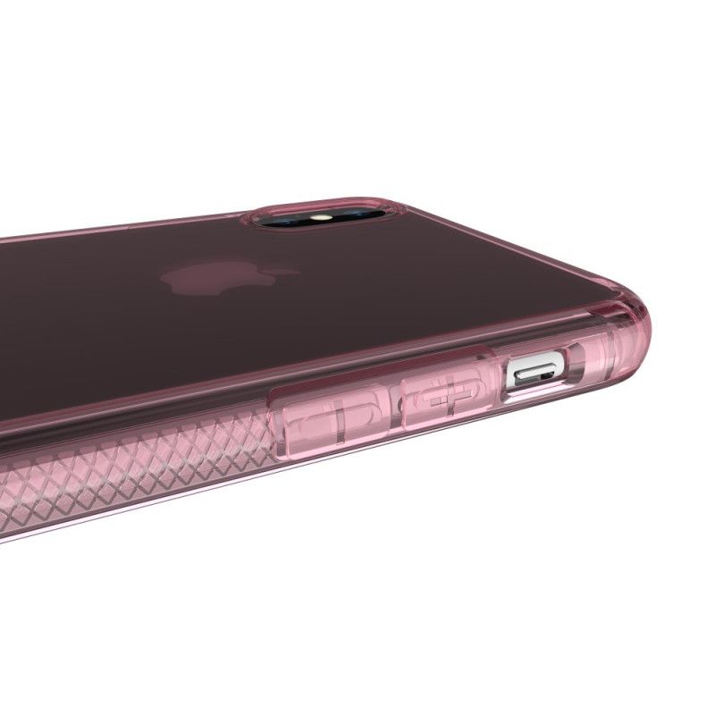 Cover Hoesje iPhone XS Max Roze Zwart Telefoonhoesje Transparante Leeu Beschermkussens