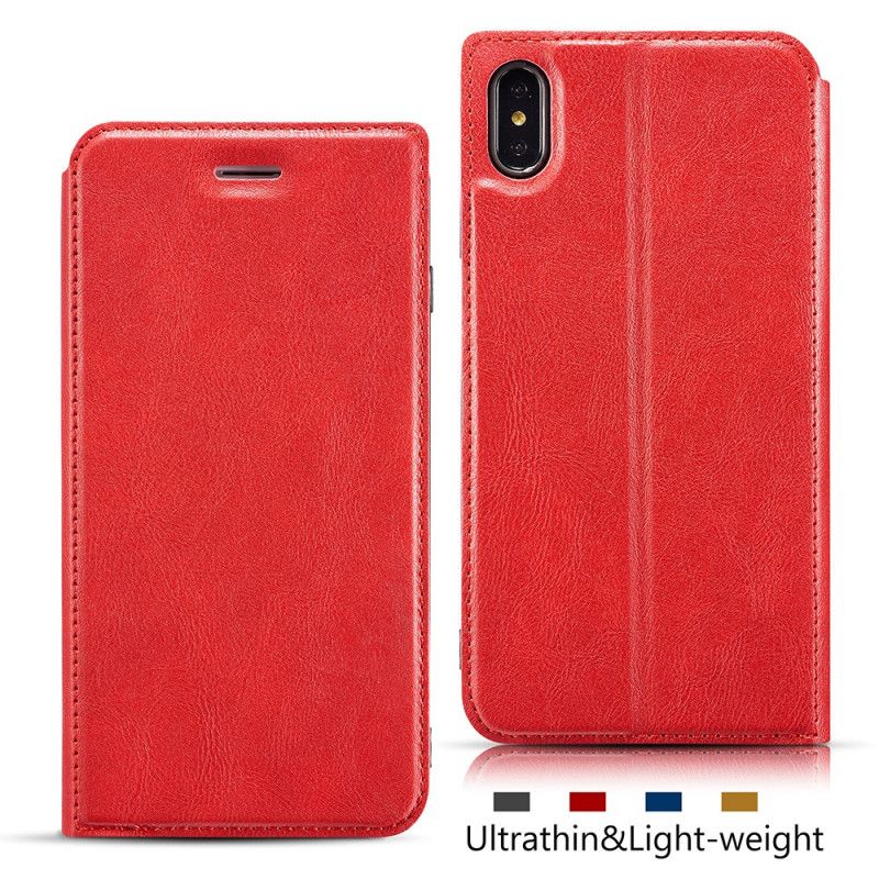 Folio-hoesje voor iPhone XS Max Rood Zwart Ultrafinesse