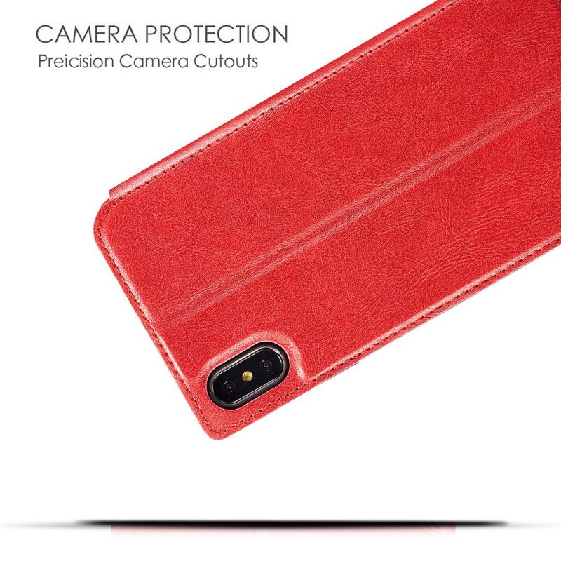 Folio-hoesje voor iPhone XS Max Rood Zwart Ultrafinesse