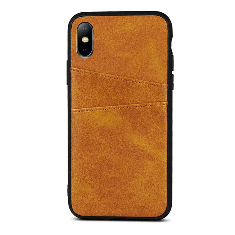 Hoesje iPhone XS Max Rood Zwart Monochrome Dubbele Kaarthouder