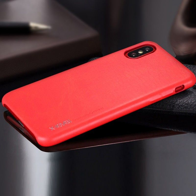 Hoesje iPhone XS Max Rood Zwart Premium Serie