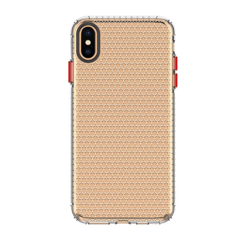 Hoesje iPhone XS Max Roze Zwart Design Honingraatstijl