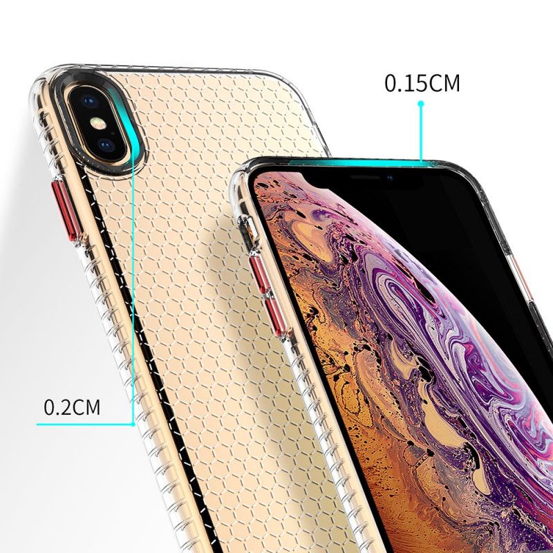 Hoesje iPhone XS Max Roze Zwart Design Honingraatstijl