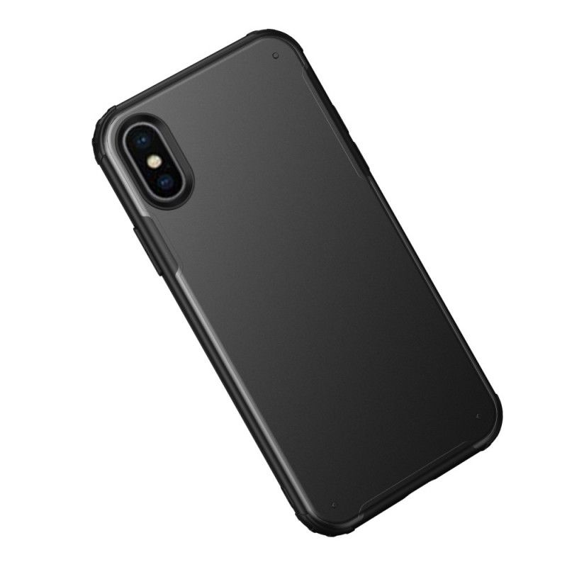 Hoesje iPhone XS Max Wit Zwart Matte Hybride